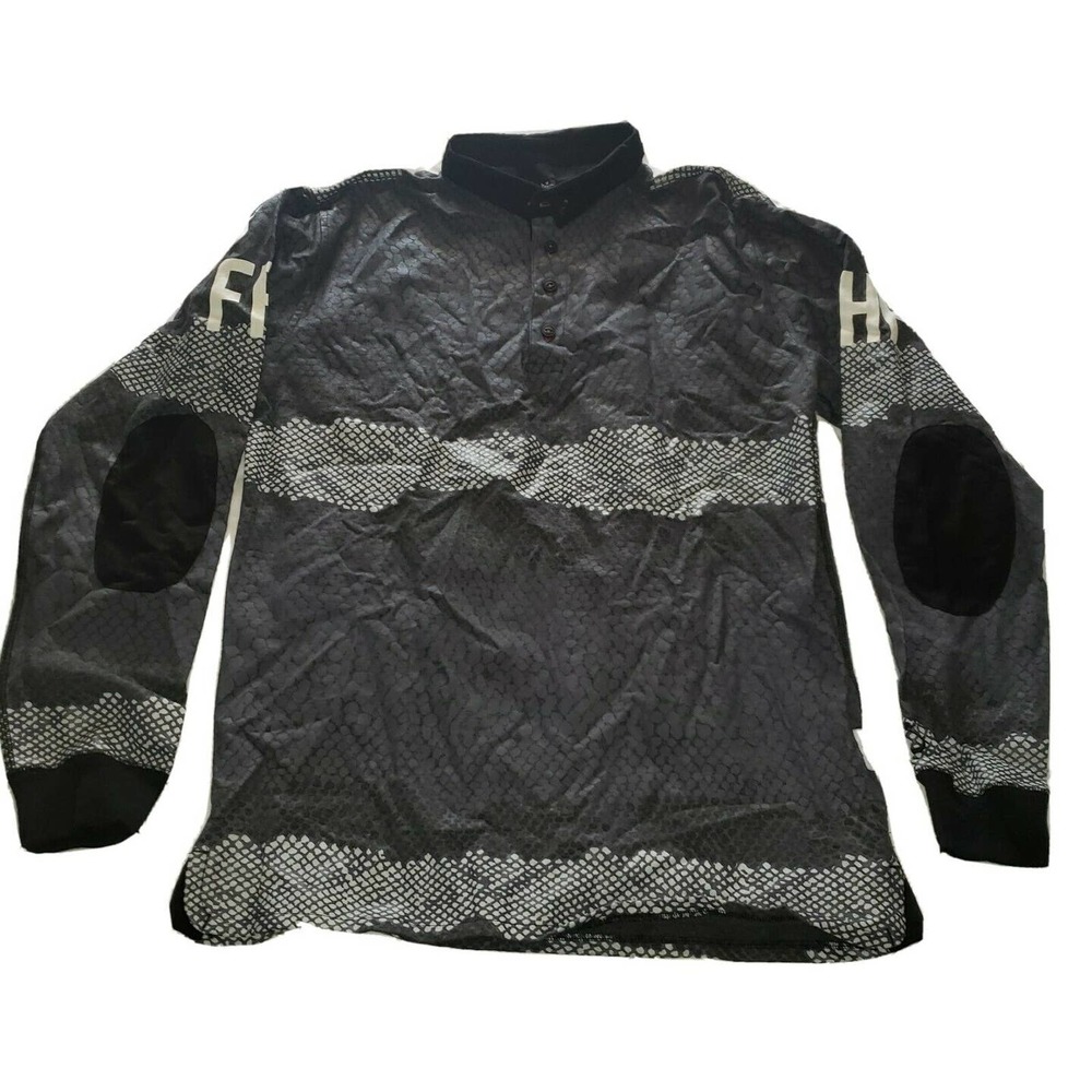 Blvck Scvle Mikado Rugby Polo shirt Reptile Scaled Snake Print‎ Size Medium